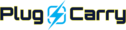 Logo of 'Plug Carry' with a blue lightning bolt symbol between the words 'Plug' and 'Carry'.